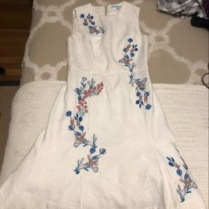 Draper James ivory brocade embroidered dress sz 4